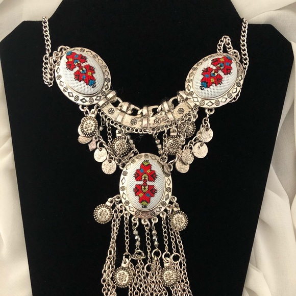 Ethnic necklace with earrings - Picture 1 of 2